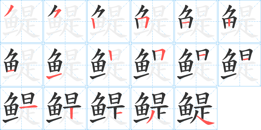 鳀的笔顺分步演示